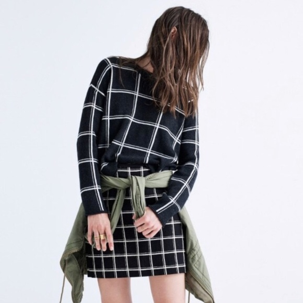 Madewell inkcheck plaid sweater XXS